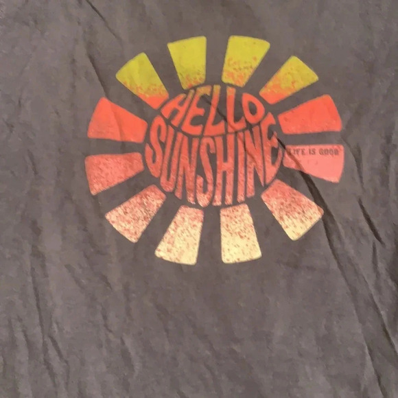 Life Is Good Hello Sunshine Distressed Tee Shirt - Picture 7 of 7